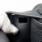 Hermes Halzan 25 Clemence Black GHW