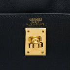 HERMES VINTAGE KELLY ADO 20CM SWIFT BLACK GHW