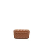GUCCI GG MARMONT MATELASSE SUPER MINI BAG BROWN GHW