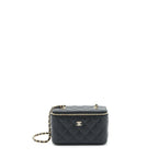 CHANEL 22S LONG VANITY WITH CHAIN CAVIAR BLACK LGHW