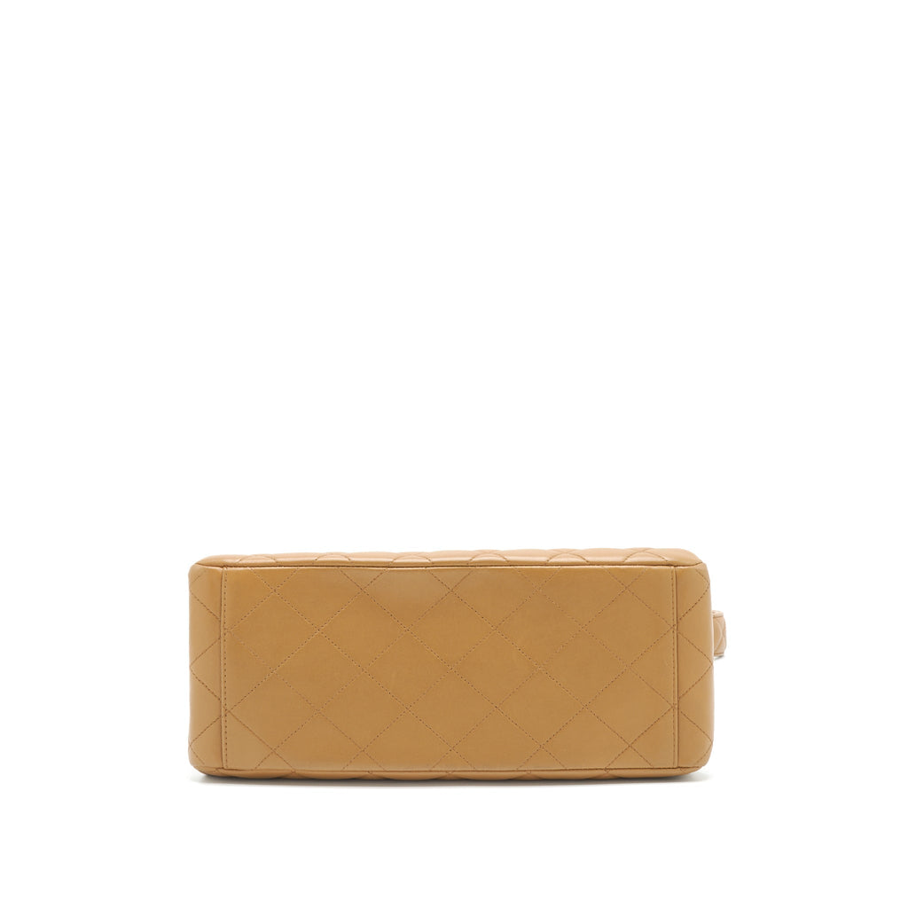 CHANEL VINTAGE KELLY SHOULDER BAG DARK BEIGE GHW