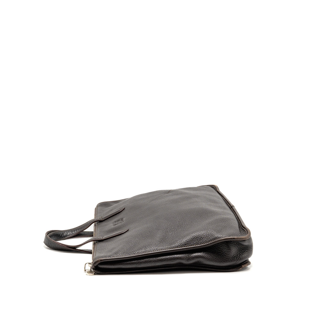 Loewe Anagram Briefcase Grained Calfskin Brown SHW