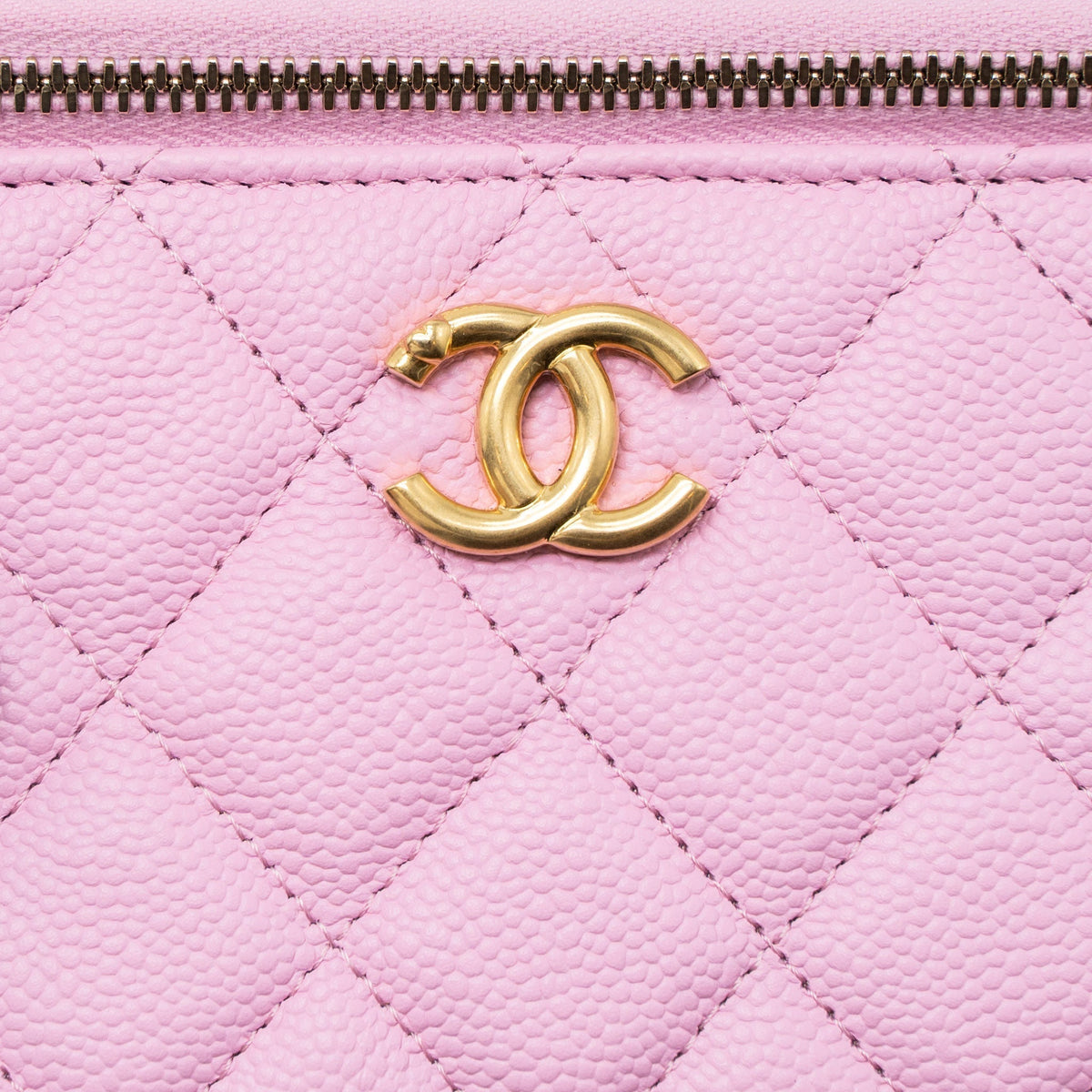 CHANEL 23P COCO LOVE LONG VANITY WITH CHAIN CAVIAR PINK GHW (MICROCHIP)
