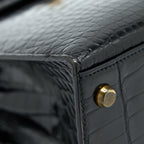 HERMES VINTAGE KELLY 28 ALLIGATOR BLACK GHW