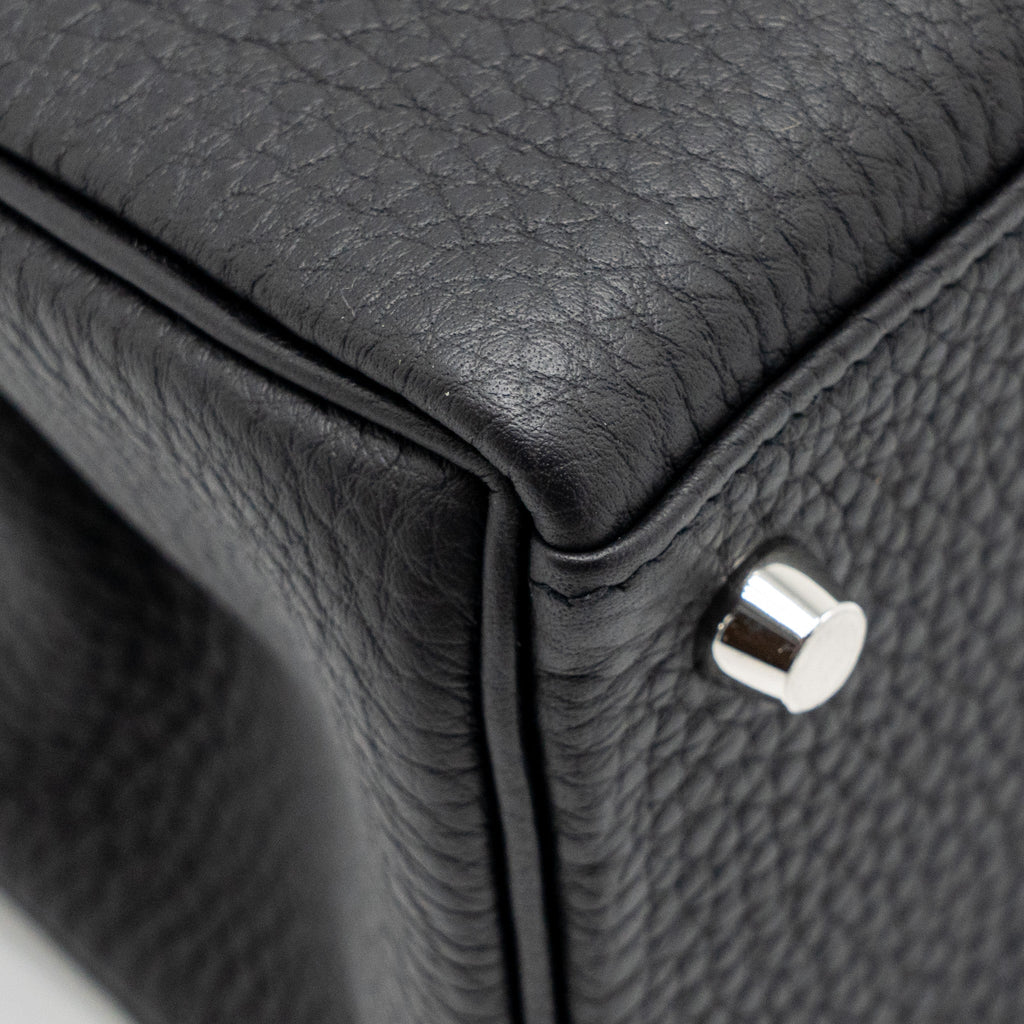 HERMES KELLY 28 TOGO BLACK BRUSHED SHW