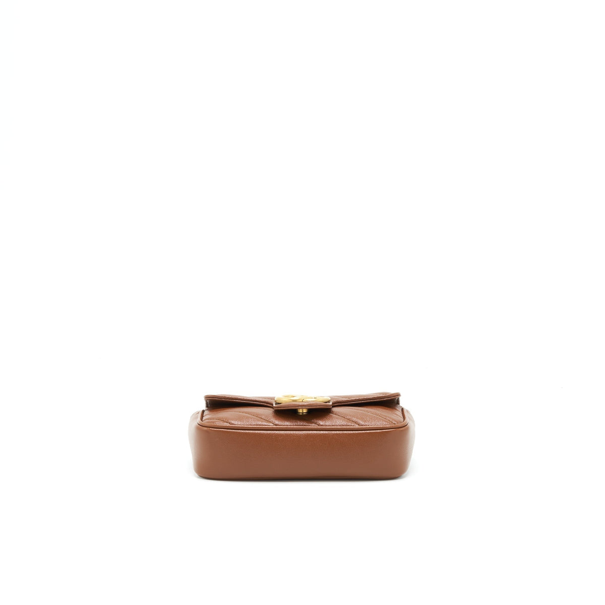 GUCCI GG MARMONT MATELASSE SUPER MINI BAG BROWN GHW