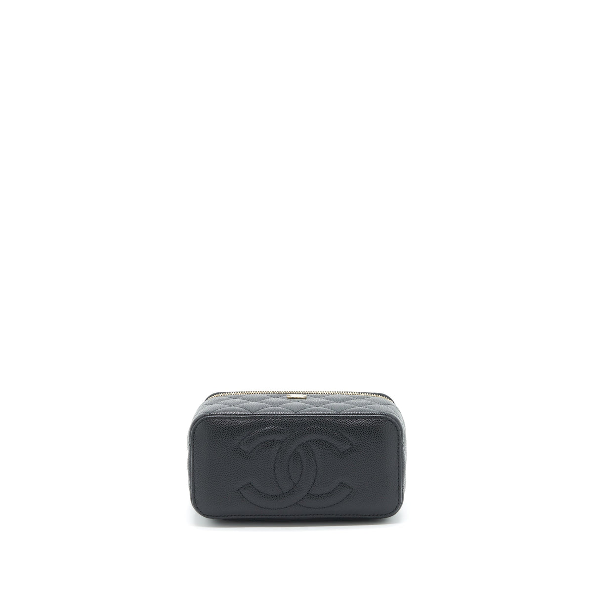 CHANEL 22S LONG VANITY WITH CHAIN CAVIAR BLACK LGHW