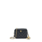 CHANEL PEARL CRUSH CAMERA BAG LAMBSKIN BLACK GHW