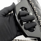 Chanel Quilted Small CC Delivery Flap Bag Glazed Calfskin Black SHW