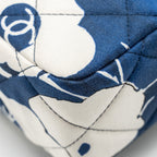 CHANEL MEDIUM LIMITED EDITION FLORA PRINTED CLASSIC FLAP BAG SILK BLUE/WHITE SHW (MICROCHIP)