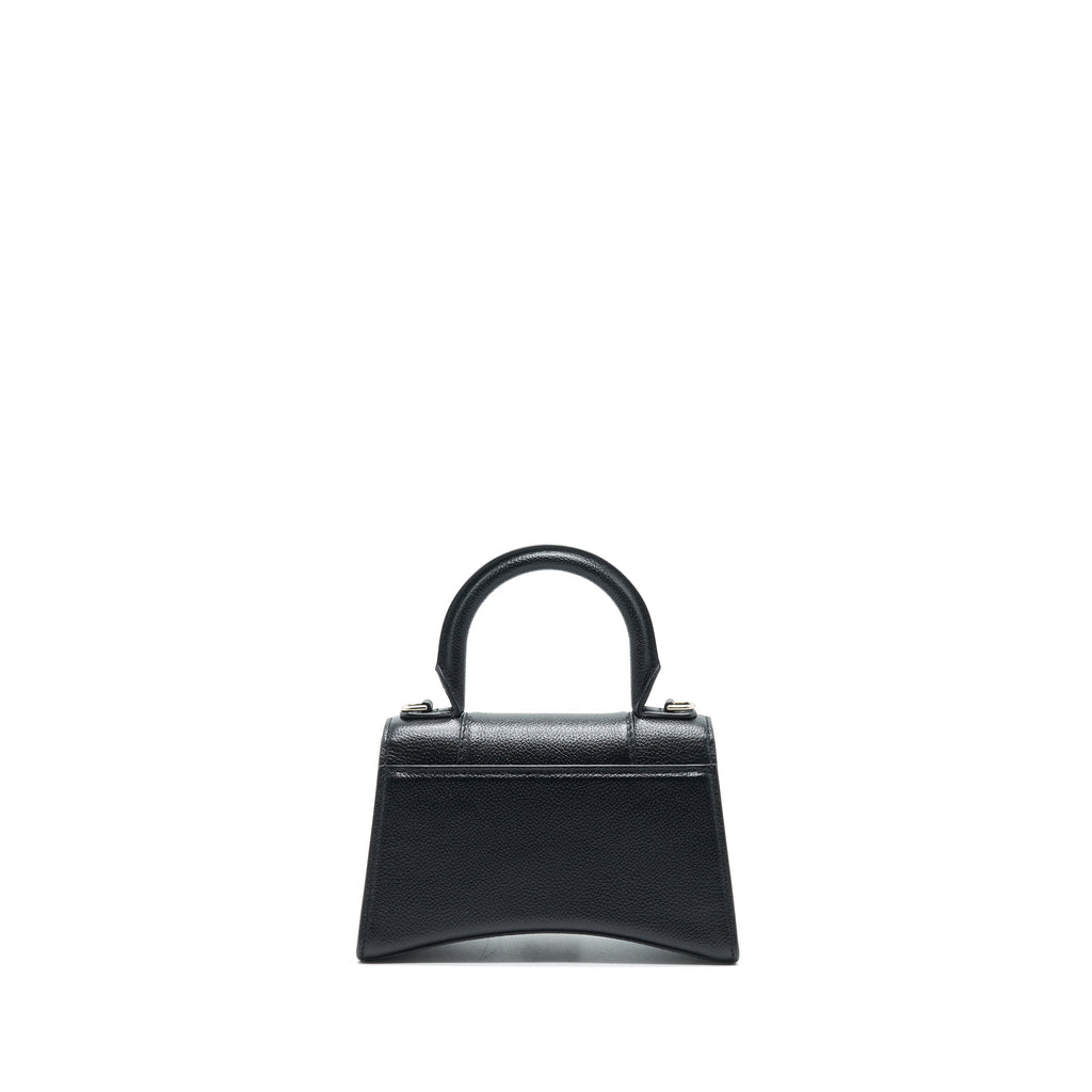 BALENCIAGA HOURGLASS AS GRAINED CALFSKIN BLACK SHW