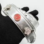 DIOR SMALL MY ABC LADY DIOR CANNAGE CALFSKIN METALLIC SILVER SHW
