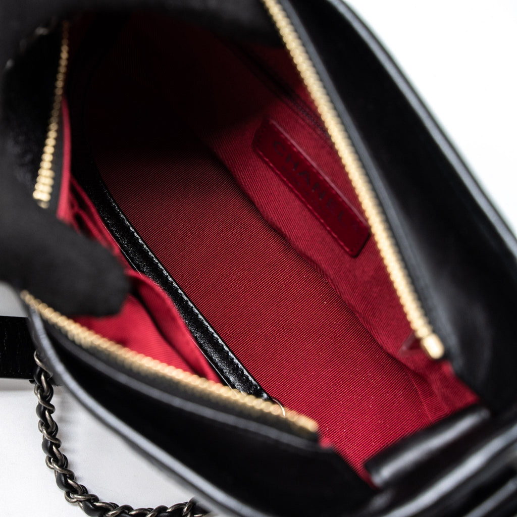 CHANEL SMALL GABRIELLE HOBO BAG AGED CALFSKIN BLACK MULTICOLOUR HARDWARE