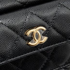 CHANEL 23B ROUND CLUTCH CAVIAR BLACK LGHW (MICROCHIP)