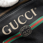 GUCCI MINI PRINT BELT BAG CALFSKIN BLACK GHW