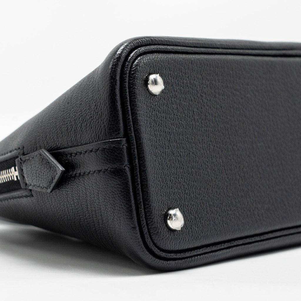 HERMES MINI BOLIDE CHÈVRE MYSORE BLACK SHW