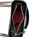 CHANEL SMALL GABRIELLE HOBO BAG WITH TOP HANDLE AGED CALFSKIN BLACK MULTICOLOUR HARDWARE