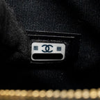 CHANEL 23B ROUND CLUTCH CAVIAR BLACK LGHW (MICROCHIP)
