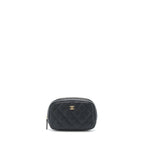 CHANEL SMALL ZIPPER VANITY POUCH CAVIAR BLACK LGHW