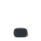 CHANEL SMALL ZIPPER VANITY POUCH CAVIAR BLACK LGHW