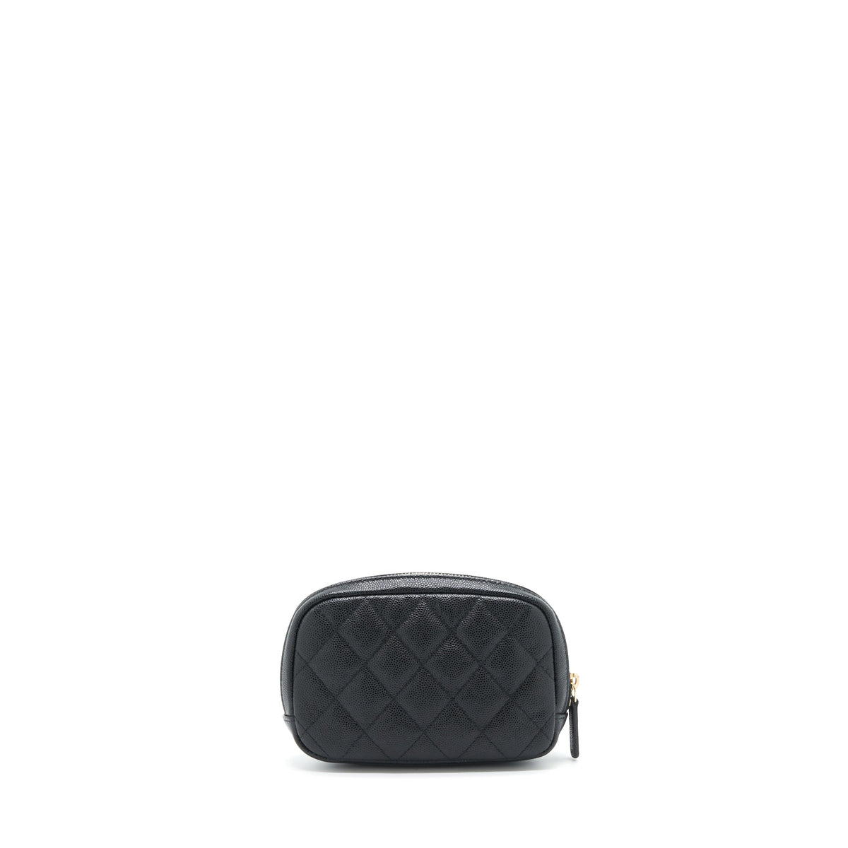 CHANEL SMALL ZIPPER VANITY POUCH CAVIAR BLACK LGHW