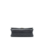 CHANEL 2.55 226 REISSUE MEDIUM DOUBLE FLAP BAG CALFSKIN BLACK RUTHENIUM GOLD HARDWARE
