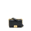 CHANEL SMALL BOY BAG CAVIAR BLACK GHW (MICROCHIP)