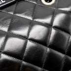 Chanel Quilted Small CC Delivery Flap Bag Glazed Calfskin Black SHW