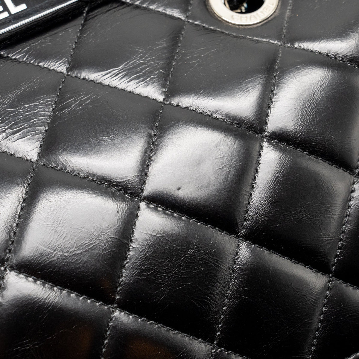 Chanel Quilted Small CC Delivery Flap Bag Glazed Calfskin Black SHW
