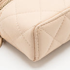 Chanel Classic Mini Vanity Bag Charm Grained Shiny Calfskin Light Pink LGHW (Microchip)