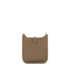Hermes Mini Evelyne Clemence Etoupe / Blue Indigo SHW