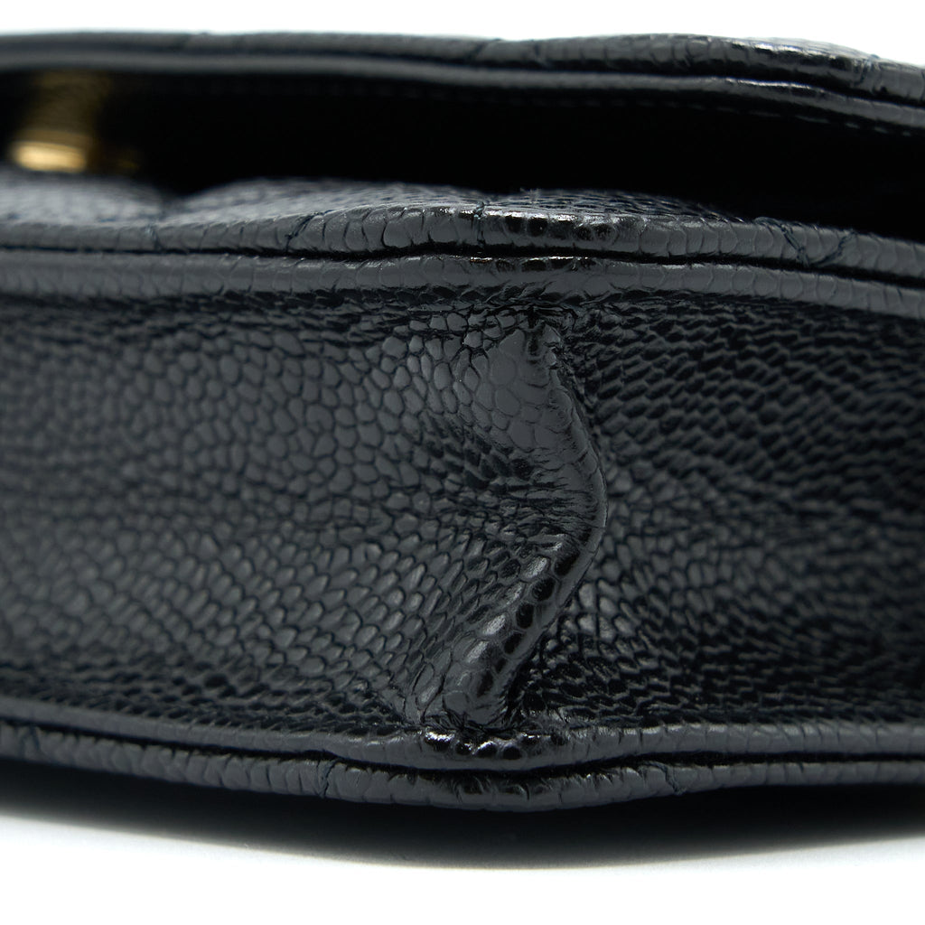 CHANEL CLASSIC WALLET ON CHAIN CAVIAR BLACK GHW (MICROCHIP)