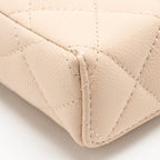 Chanel Classic Mini Vanity Bag Charm Grained Shiny Calfskin Light Pink LGHW (Microchip)