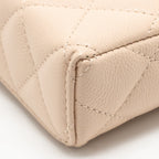Chanel Classic Mini Vanity Bag Charm Grained Shiny Calfskin Light Pink LGHW (Microchip)