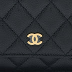 CHANEL CLASSIC WALLET ON CHAIN CAVIAR BLACK GHW (MICROCHIP)