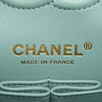 CHANEL 22C SMALL CLASSIC DOUBLE FLAP BAG CAVIAR NG124 GREYISH GREEN LGHW (MICROCHIP)