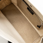 Saint Laurent/YSL Rive Gauche Tote Bag Canvas/ Leather Light Beige/ Black