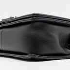 CHANEL MEDIUM BOY BAG CHEVRON CAVIAR BLACK RUTHENIUM SILVER HARDWARE