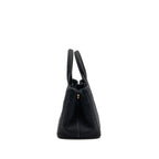 Prada Small Canapa Tote Bag Canvas Black/White GHW