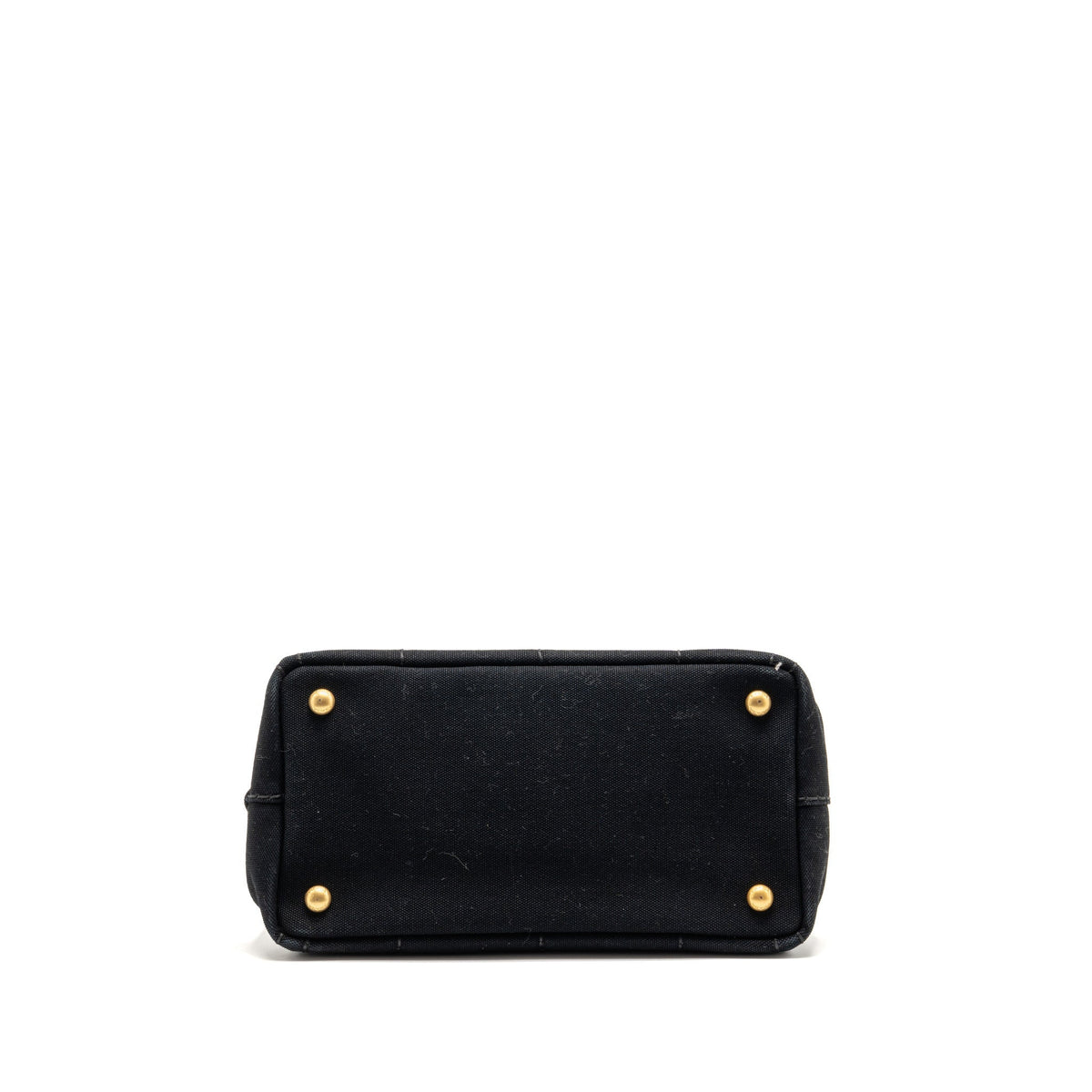 Prada Small Canapa Tote Bag Canvas Black/White GHW