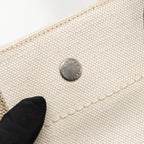 Saint Laurent/YSL Rive Gauche Tote Bag Canvas/ Leather Light Beige/ Black