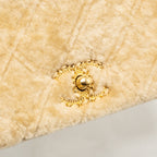 Chanel Shearling Quilted CC Logo Flap Bag with Chain Lambskin Beige GHW (Microchip)