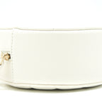 CHANEL ROUND MINI BAG CAVIAR WHITE LGHW