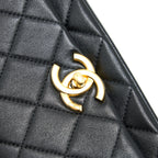 CHANEL SHINY LAMBSKIN FLAP BAG BLACK GHW