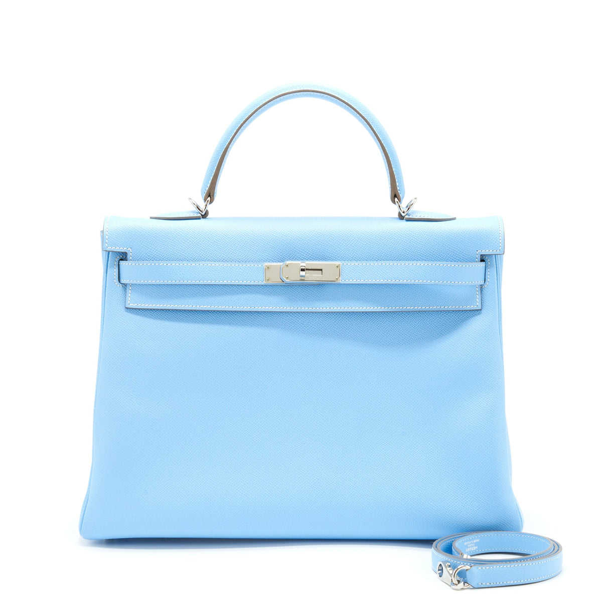 Hermes Kelly 35 Epsom 7N Celeste SHW