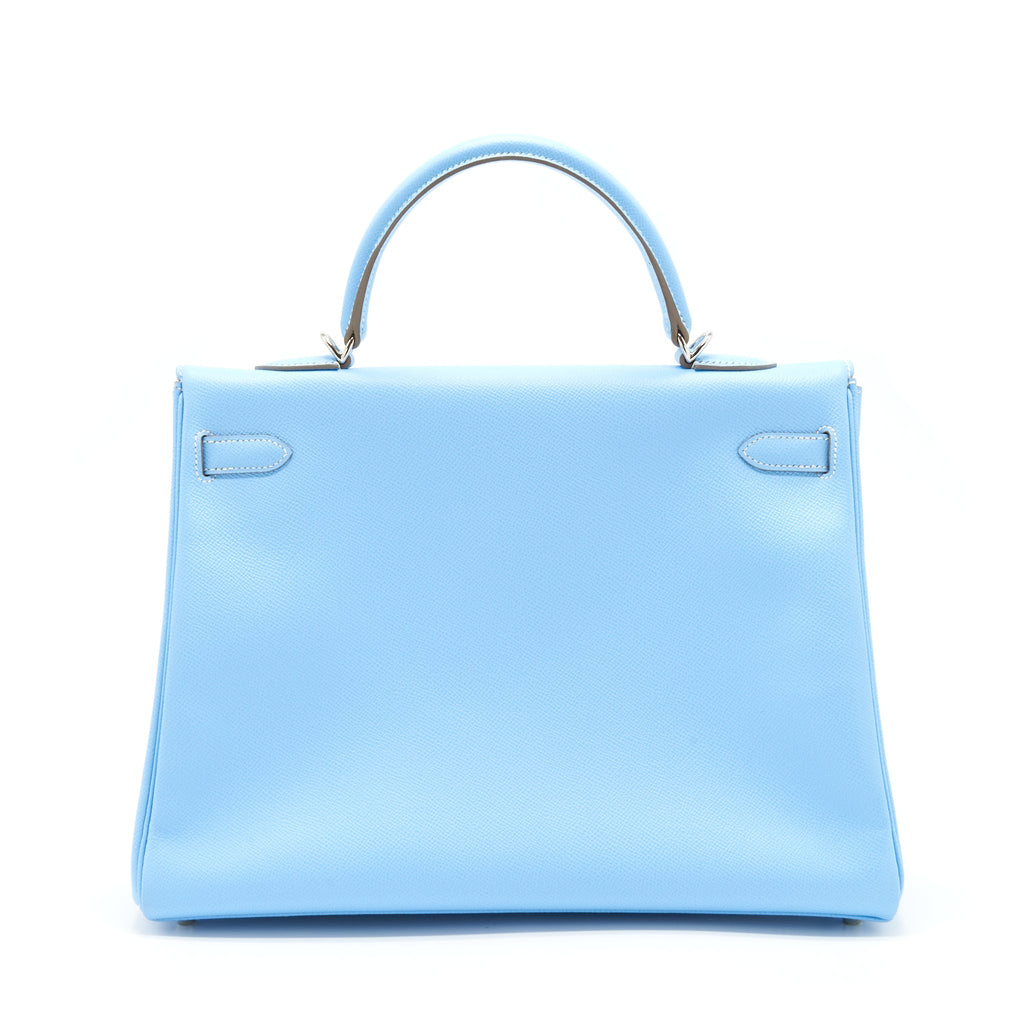 Hermes Kelly 35 Epsom 7N Celeste SHW
