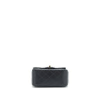 CHANEL MINI SQUARE FLAP BAG LAMBSKIN BLACK LGHW (MICROCHIP)