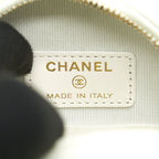 CHANEL ROUND MINI BAG CAVIAR WHITE LGHW