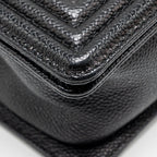 CHANEL SMALL BOY BAG GRAINED CALFSKIN BLACK GHW