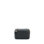 CHANEL 22P LONG VANITY WITH LOGO CHAIN CAVIAR BLACK LGHW